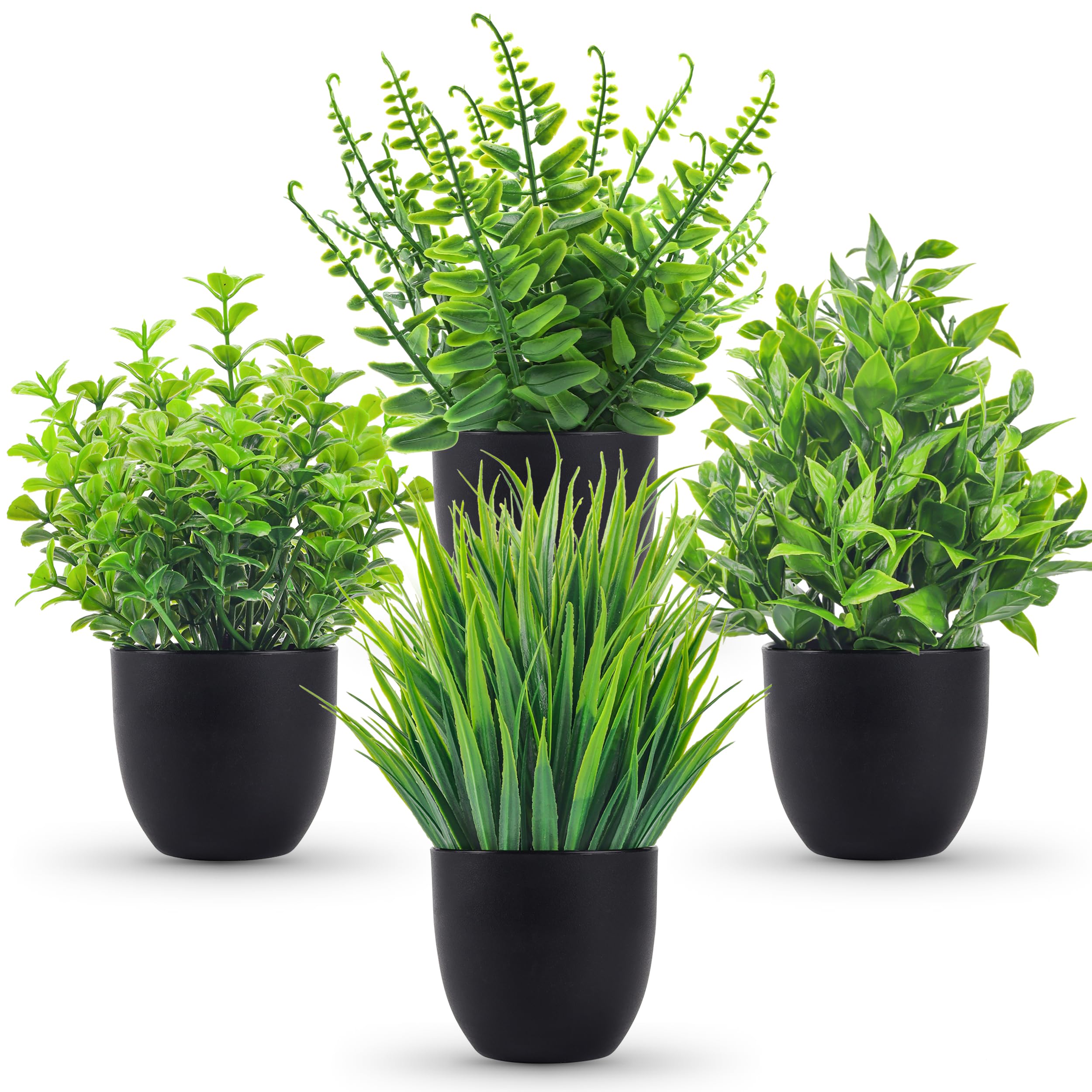 Bathroom Home Improvement - 4 Packs Fake Plants Artificial Plants