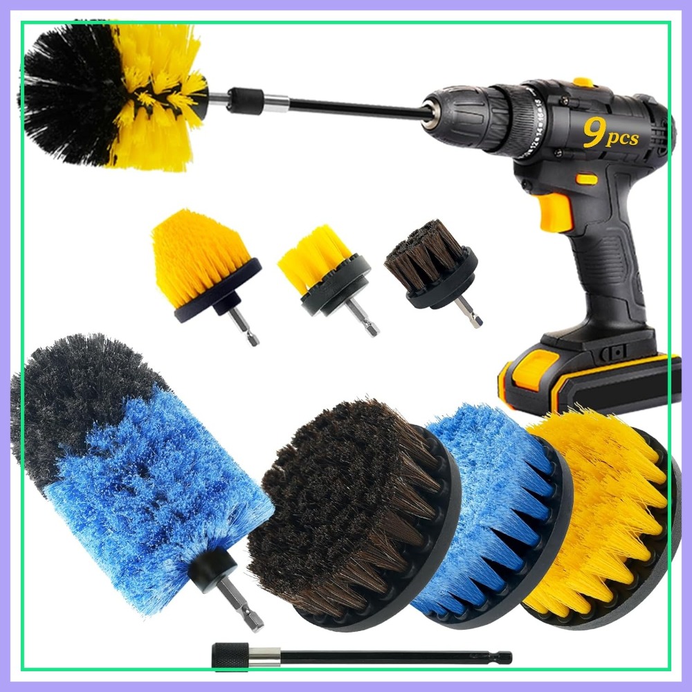 Home Bathroom Set - 9 Pcs Drill Brush Attachments Set