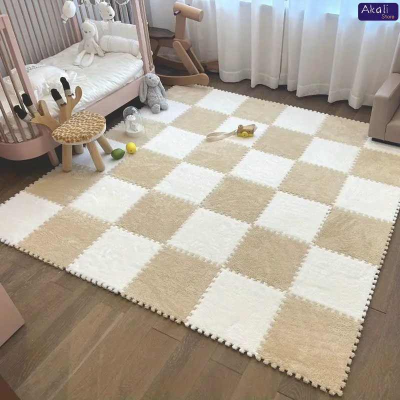 Home Goods Bathroom Mats - 4/12pcs Plush Puzzle Foam Floor Mat