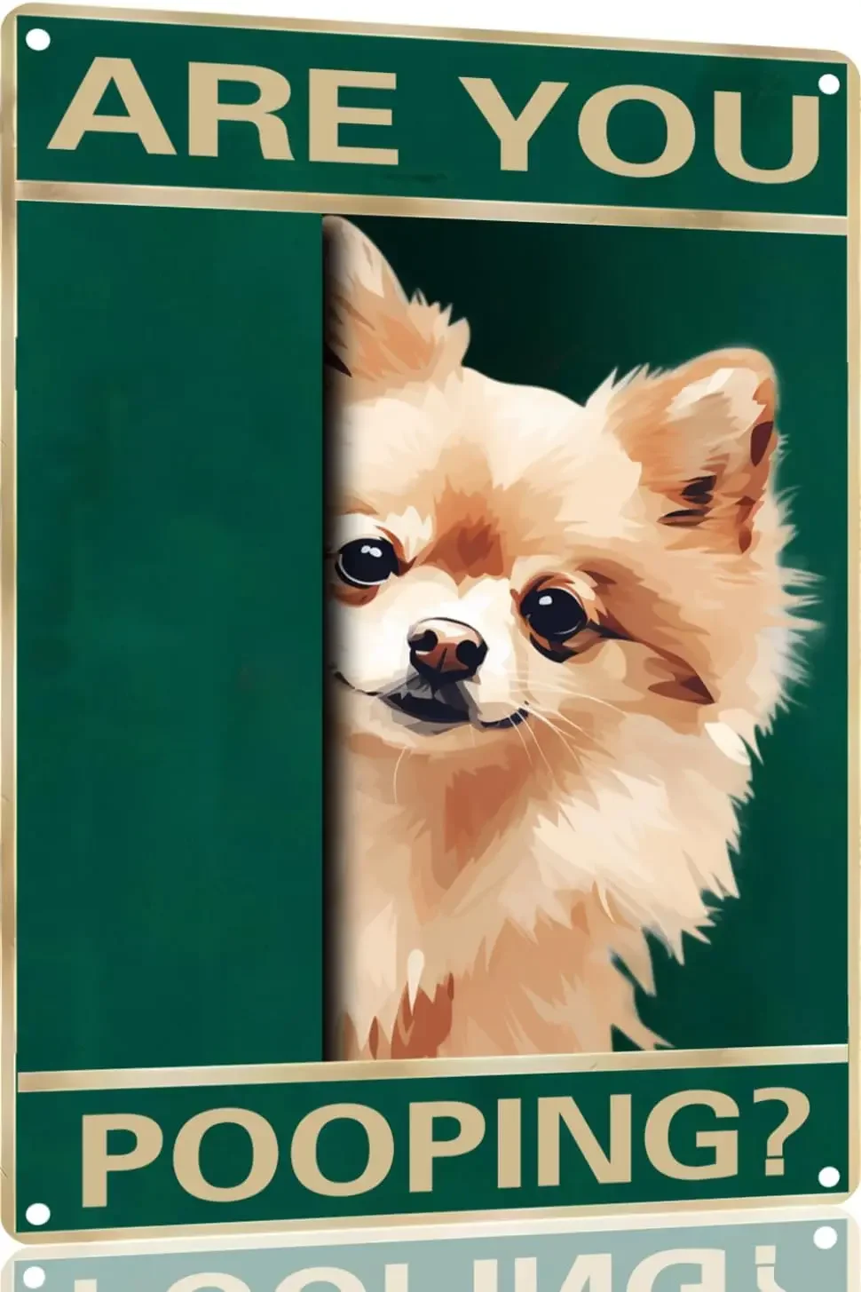 Home Bathroom Toilet - Pomeranian Dog Vintage Metal Tin Sign