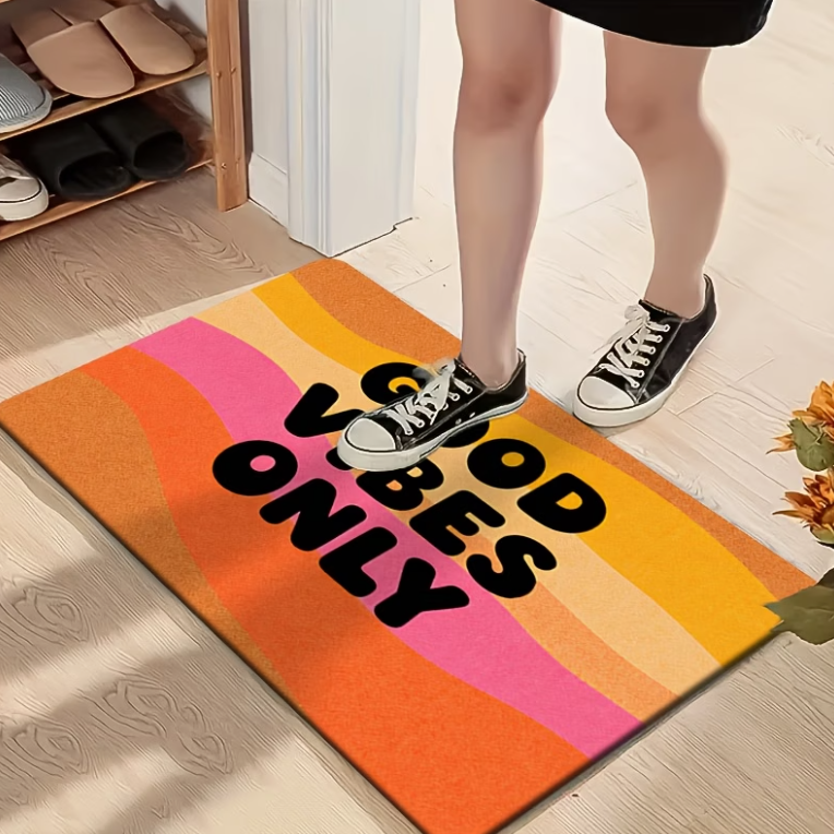 Home Goods Bathroom Rugs - Good Vibes Only Welcome Mat -