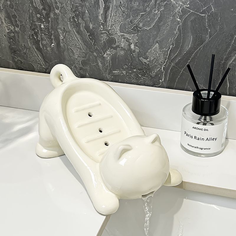 Bathroom Home Improvement - Cute Cat Drain Soap Holder Container