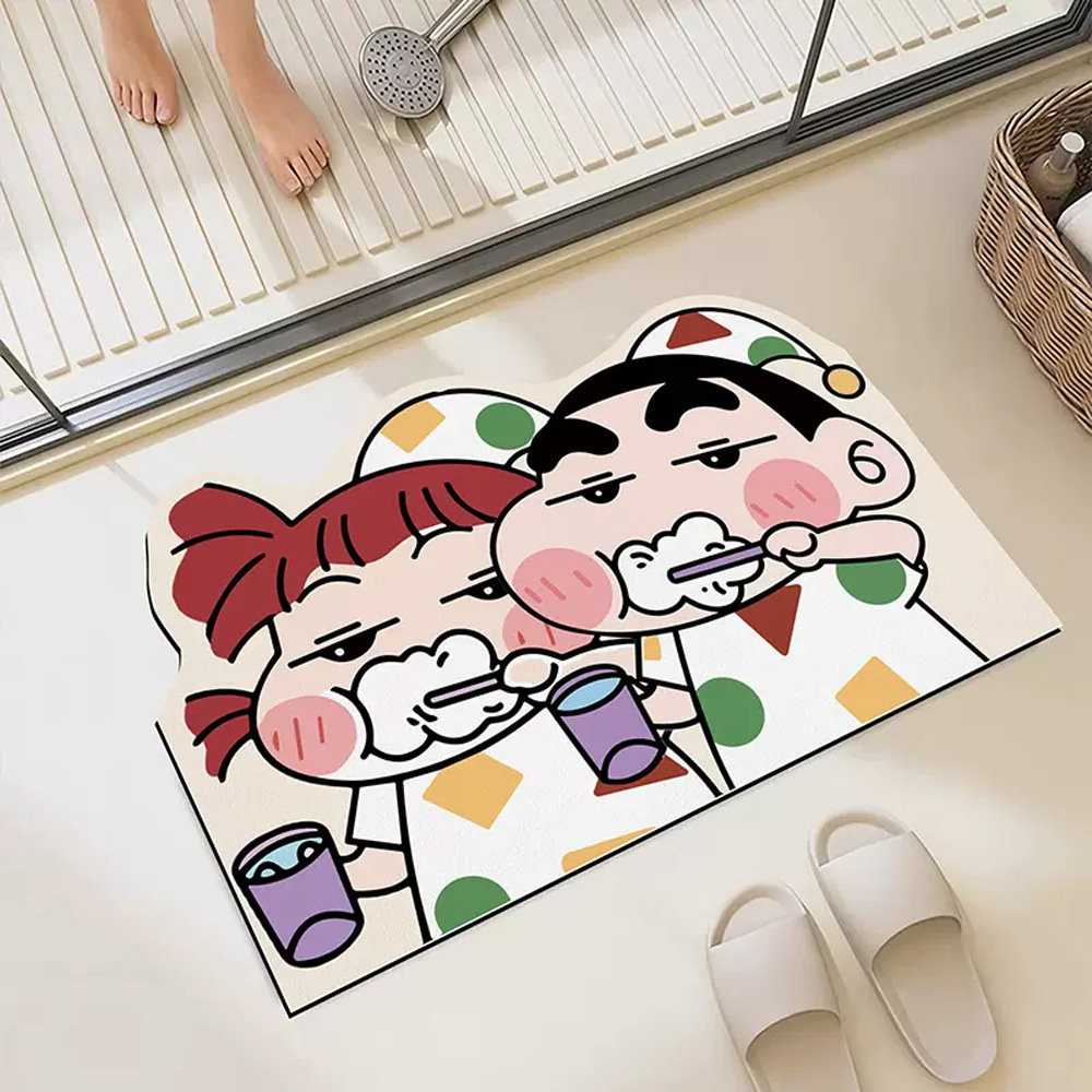 Home Goods Bathroom Mats - Cute Crayon Xiaoxin Bathroom Cartoon Floor