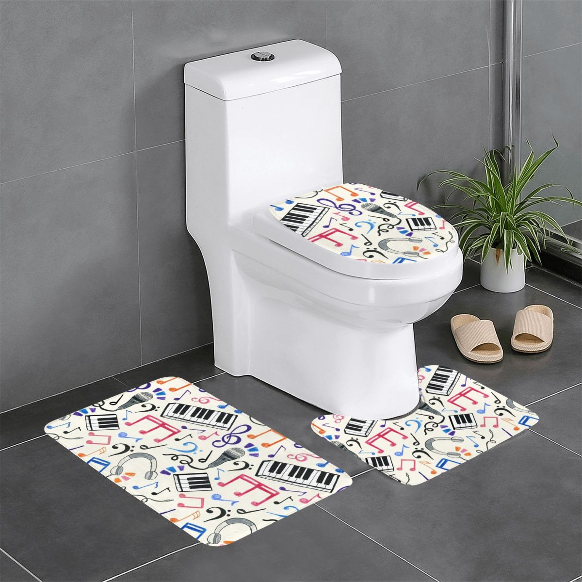 Good Beats - Music Notes & Sym - Home Goods Bathroom Rugs review and price