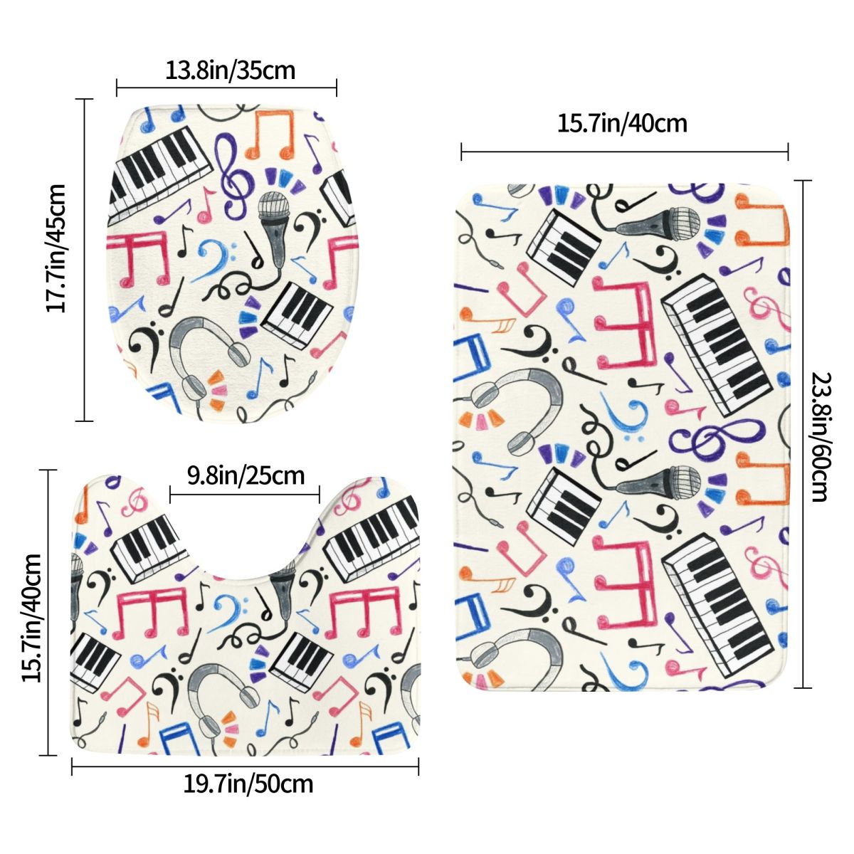 Good Beats - Music Notes & Sym - Home Goods Bathroom Rugs review and price