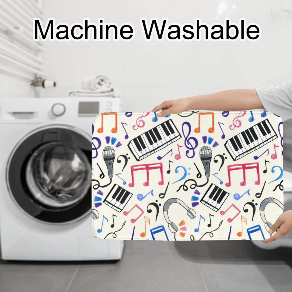 Good Beats - Music Notes & Sym - Home Goods Bathroom Rugs review and price