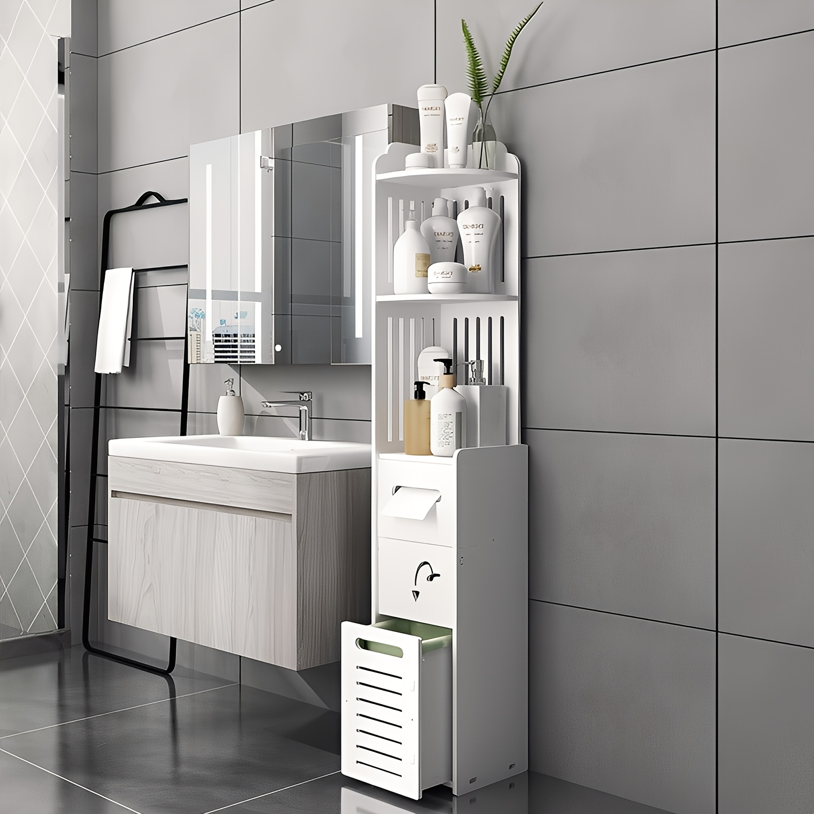 Space-Saving Bathroom Cabinet, - Home Bathroom Toilet review and price