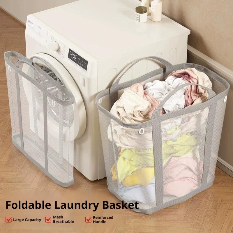 Foldable Mesh Dirty Clothes Ba - Home Goods Bathroom Storage review and price