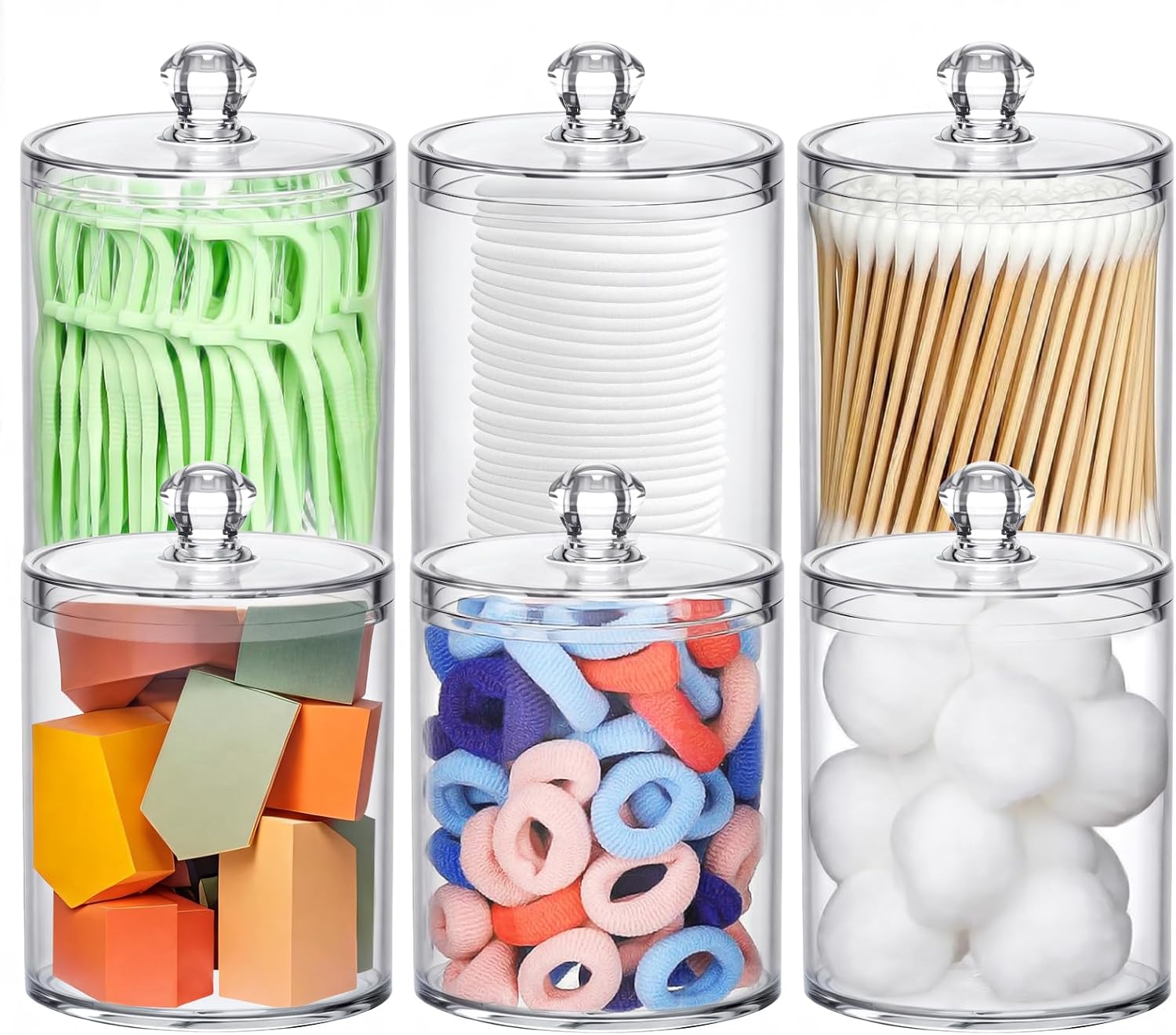 Acrylic Qtip Holder 6 Pack wit - Home Bathroom Set review and price