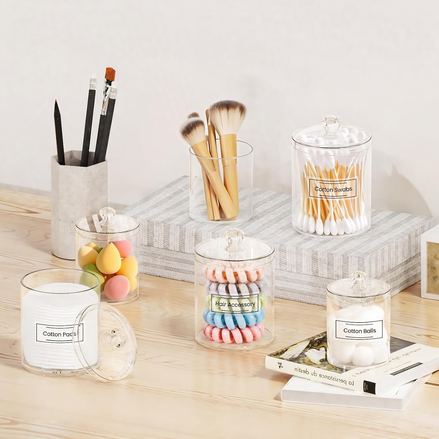 Acrylic Qtip Holder 6 Pack wit - Home Bathroom Set review and price