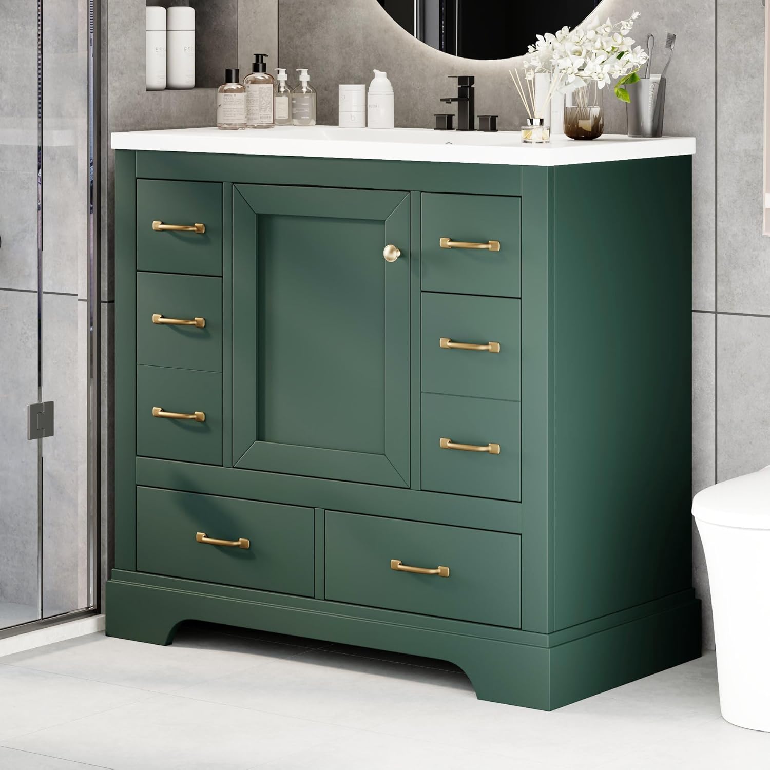 36in Bathroom Vanity Cabinet w - Home Bathroom Sink review and price