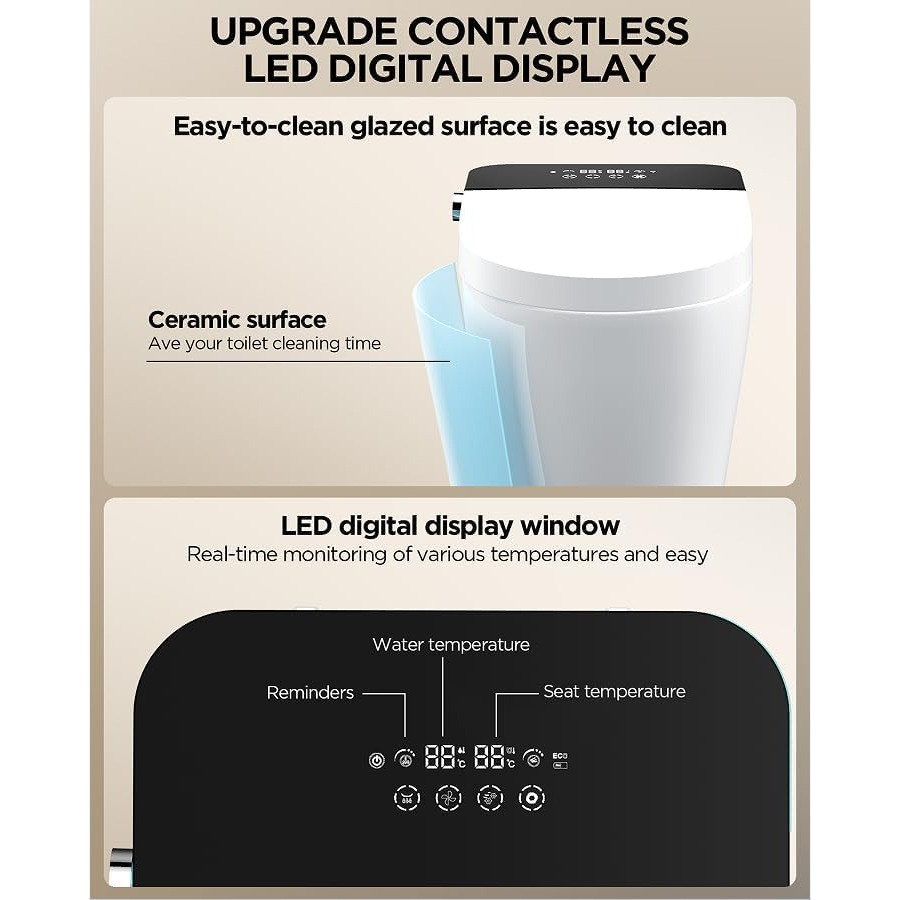 Bathroom smart toilet with hea - Home Bathroom Toilet review and price
