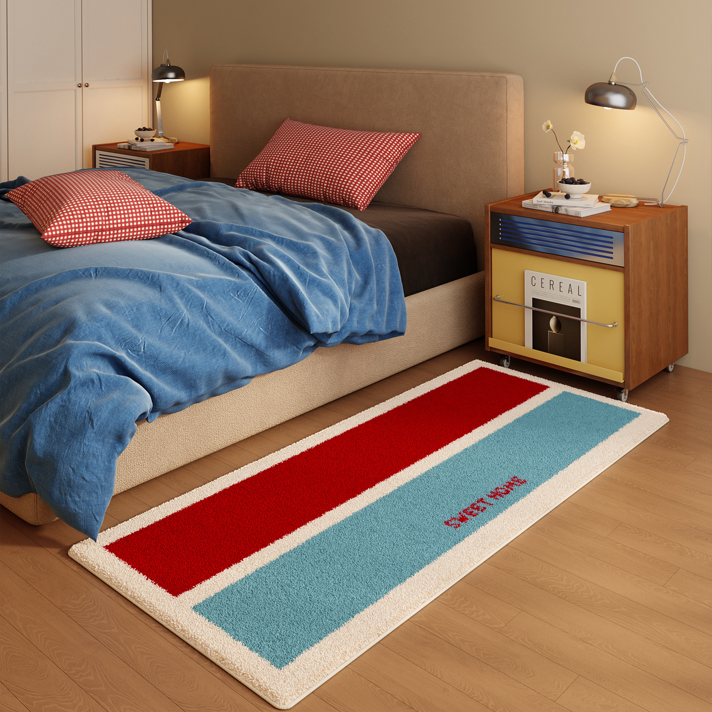 VIKAMA Cute Red Blue Carpet So - Home Goods Bathroom Rugs review and price