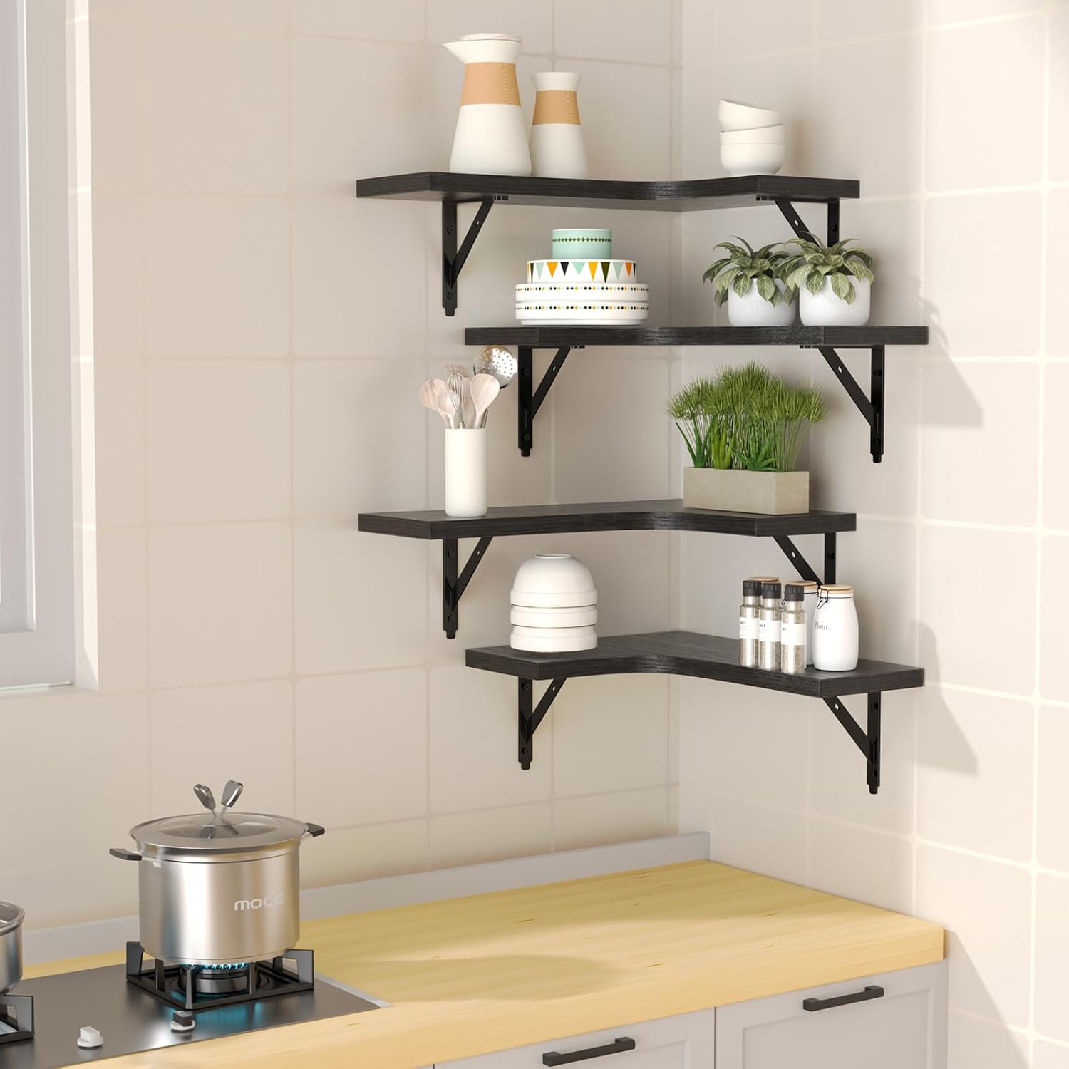 Corner Floating Shelves Set of - Home Bathroom Set review and price