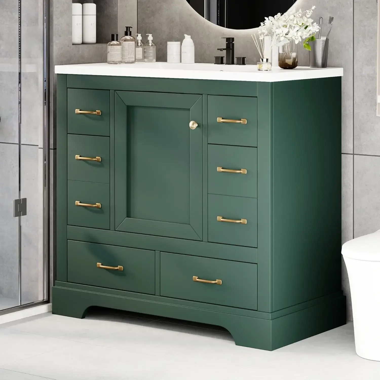 36in Bathroom Vanity Cabinet w - Home Bathroom Sink review and price