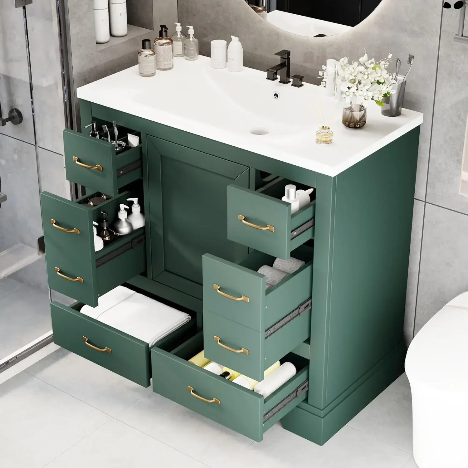 36in Bathroom Vanity Cabinet w - Home Bathroom Sink review and price