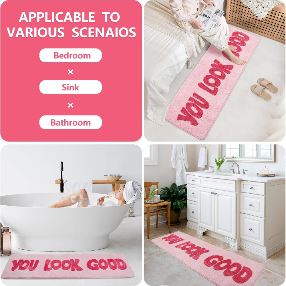 You Look Good Pink Carpet Bath - Home Goods Bathroom Rugs review and price