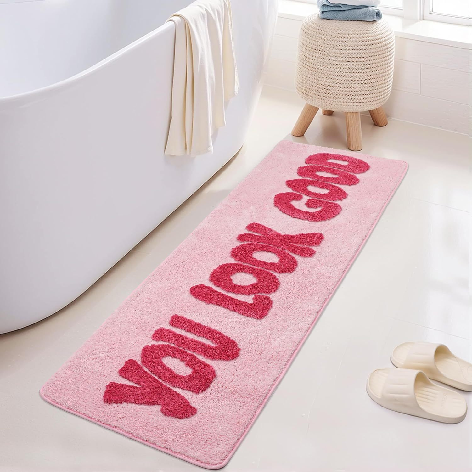 You Look Good Pink Carpet Bath - Home Goods Bathroom Rugs review and price
