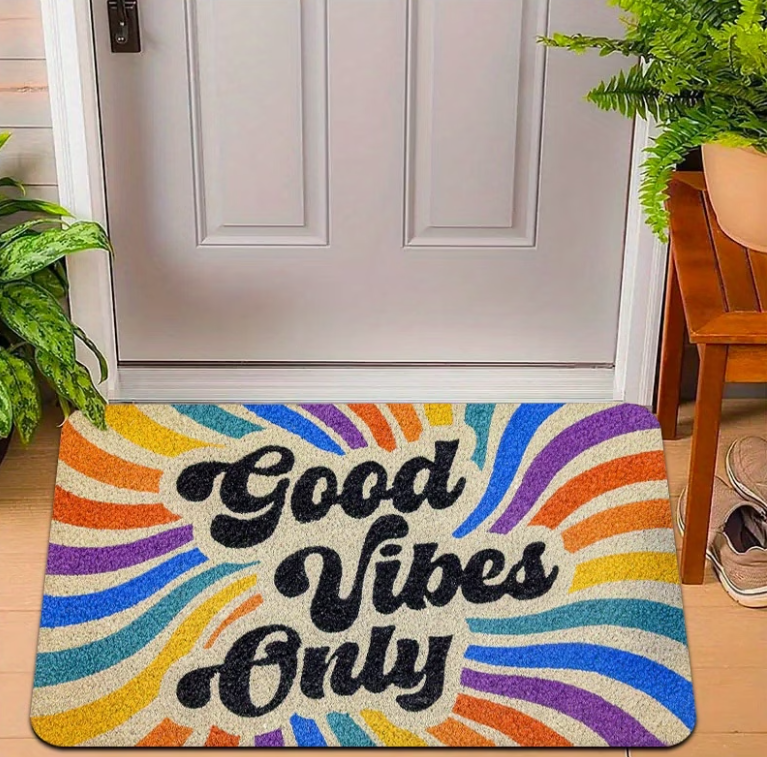 Good Vibes Only Welcome Mat -  - Home Goods Bathroom Rugs review and price