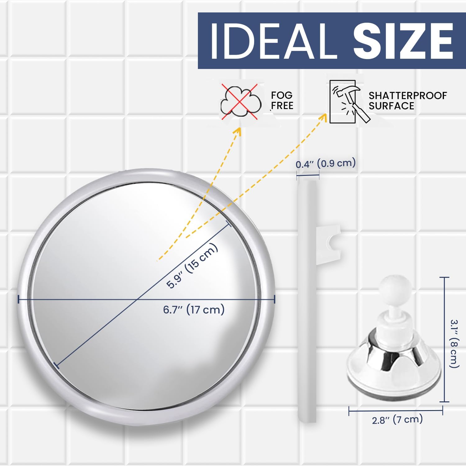 Fogless Makeup Bath Mirror Wit - Shaving Mirror Suction review and price
