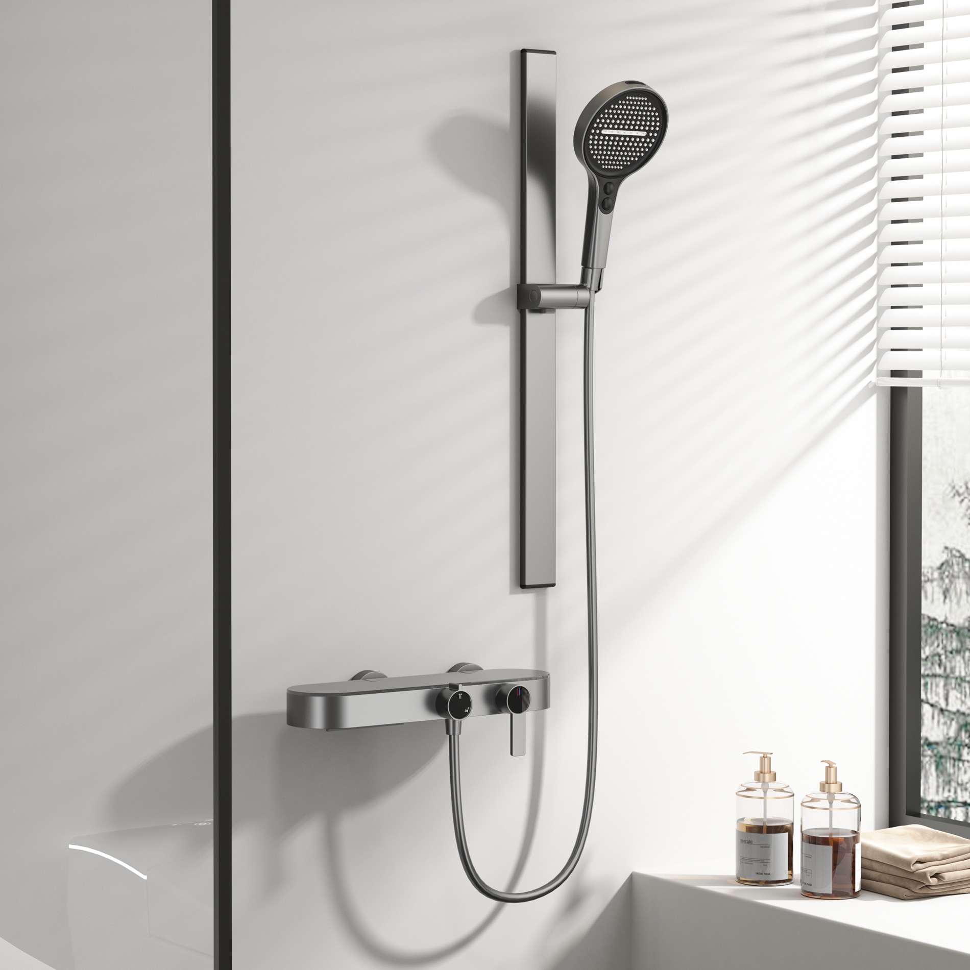Gunmetal Gray Shower Set For H - Home Bathroom Set review and price