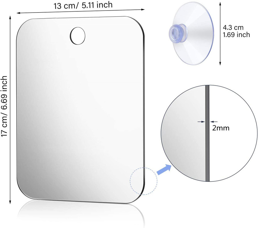 1pcs Acrylic Mirror With Wall  - Shaving Mirror Suction review and price