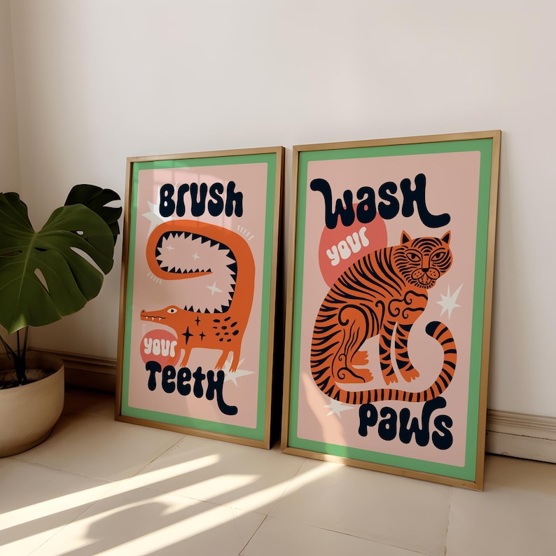 2pcs/set Tiger Wash Your Paws  - Home Bathroom Set review and price