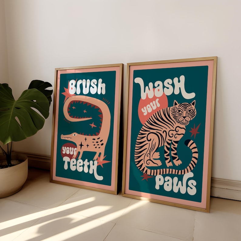 2pcs/set Tiger Wash Your Paws  - Home Bathroom Set review and price