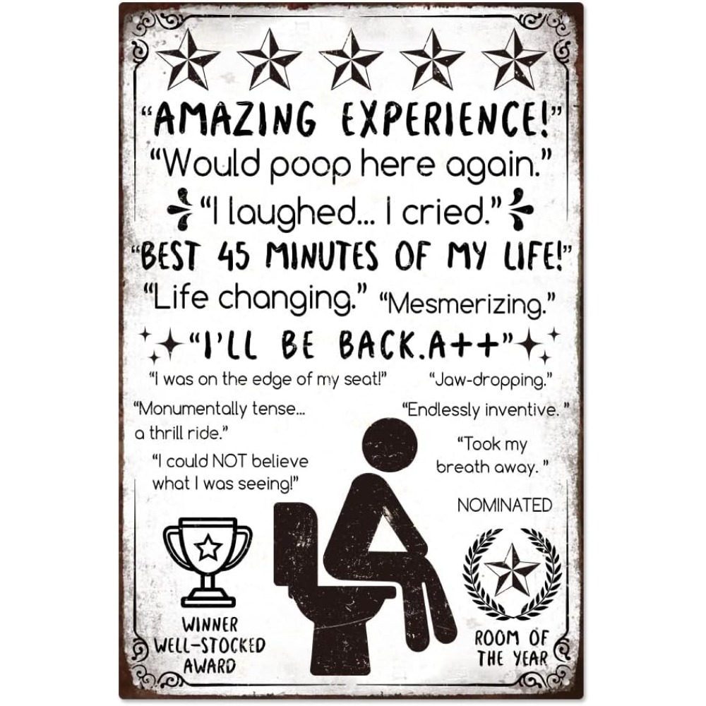 Funny Bathroom Metal Tin Sign  - Home Bathroom Toilet review and price