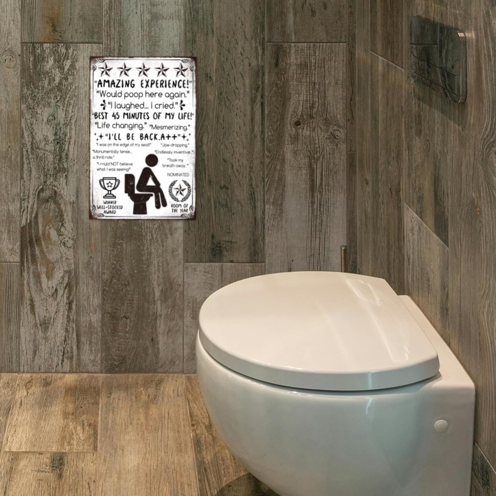 Funny Bathroom Metal Tin Sign  - Home Bathroom Toilet review and price