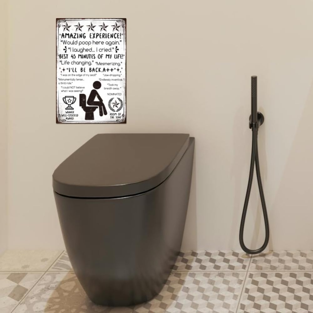 Funny Bathroom Metal Tin Sign  - Home Bathroom Toilet review and price