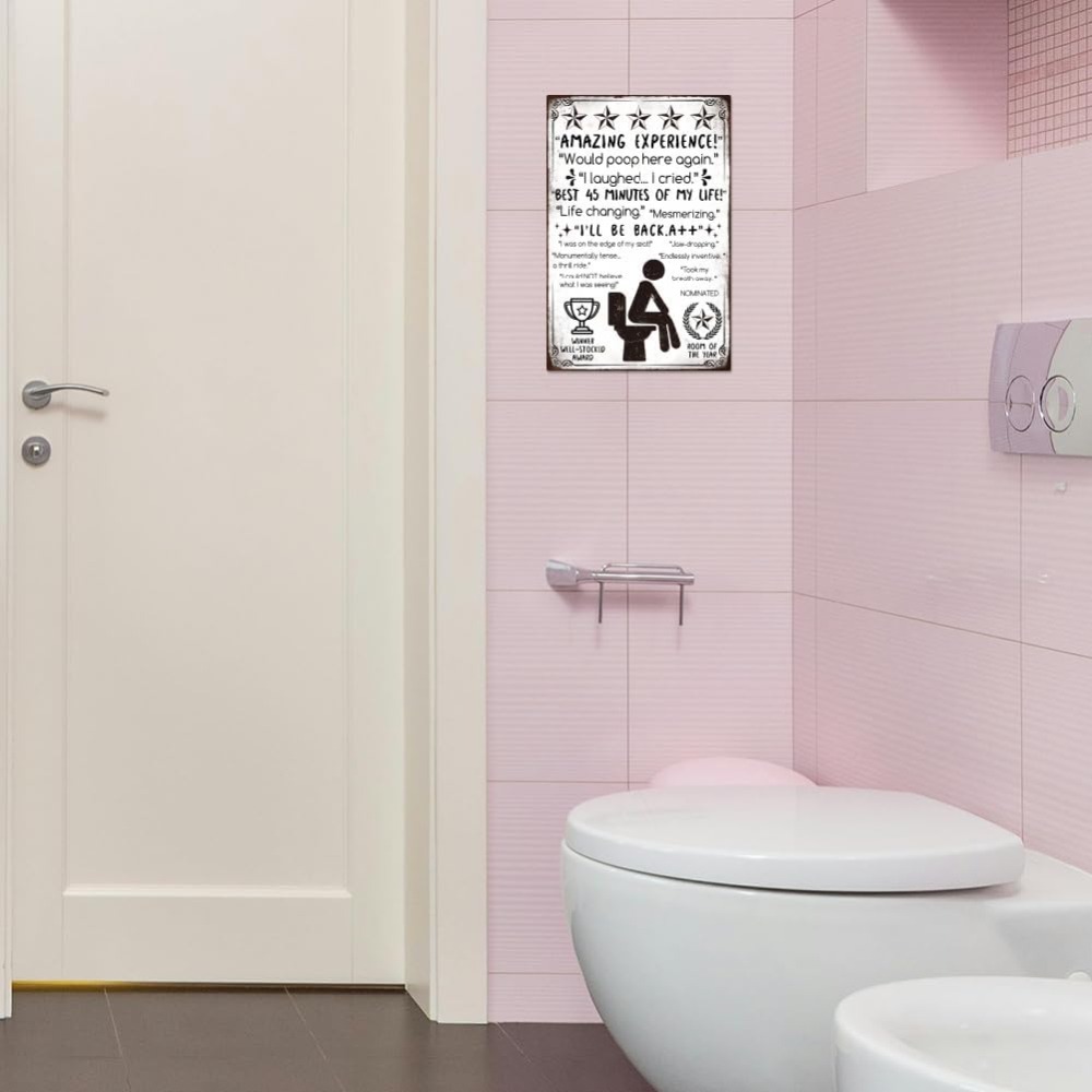 Funny Bathroom Metal Tin Sign  - Home Bathroom Toilet review and price